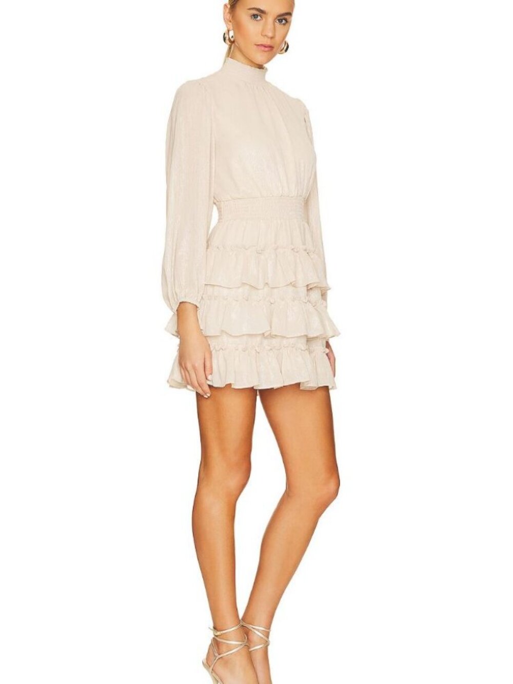 1. STATE Smocked Neck Dress Beige XS